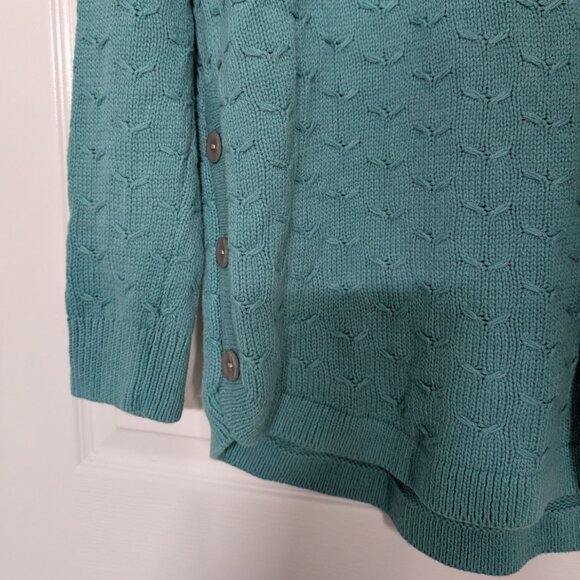 Coldwater Creek Knit Sweater Womens Size Medium Blue Button Detail Pullover - Picture 5 of 12
